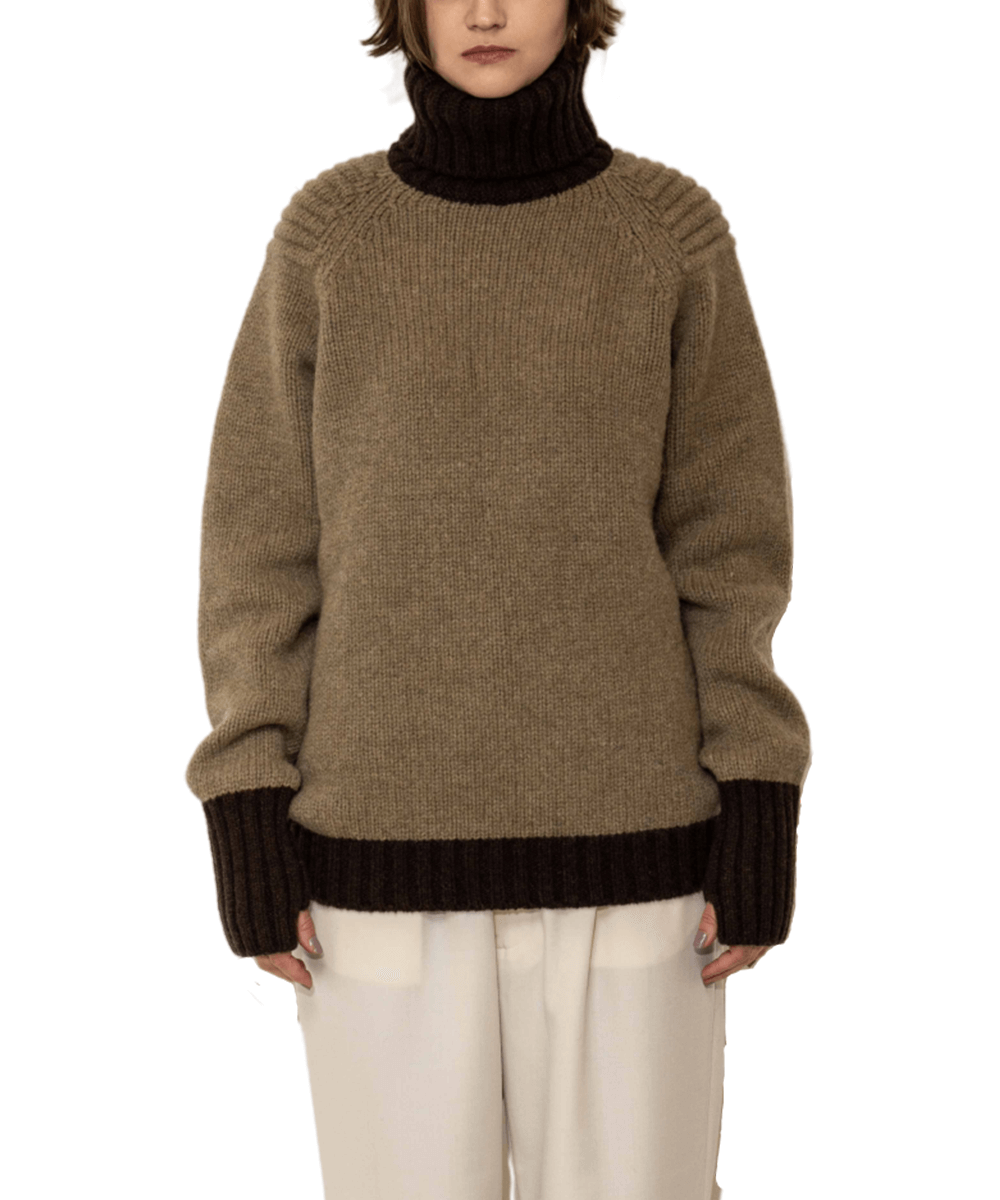 Turtle Neck Knit BROWN