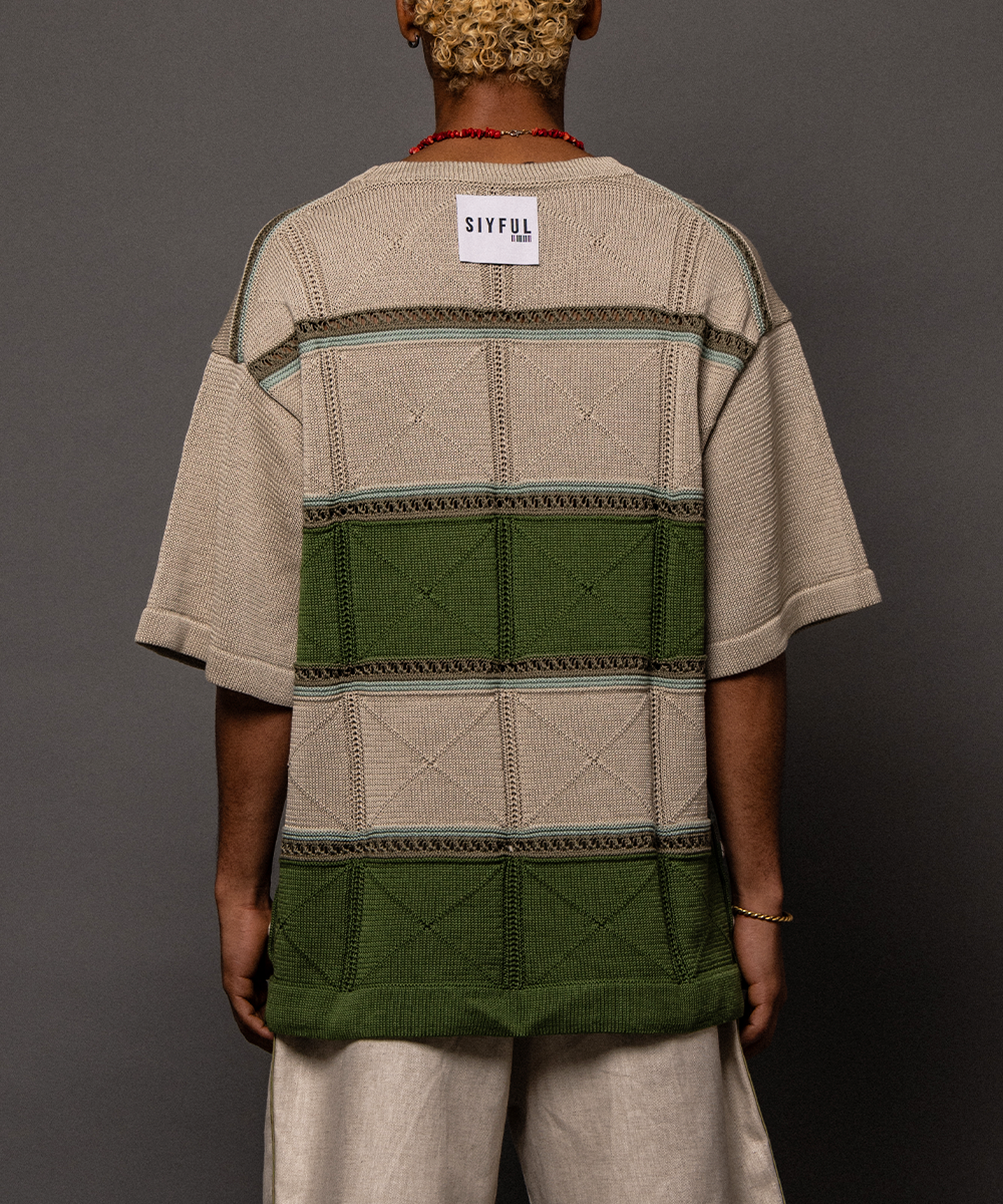 Linen like cotton summer knit Beige